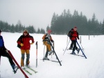 Pr fotek ze Zkladn kurzu Skialpinismu, Velmi dobr snhov podmnky (pranek) provili astnky a jejich lyask schopnosti. Lavinov riziko posuzovali vichni za ndhernho poas a tak mrz vydepat jen jednu astnici... - fotografie 16