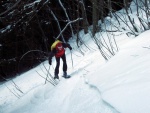 Pr fotek ze Zkladn kurzu Skialpinismu, Velmi dobr snhov podmnky (pranek) provili astnky a jejich lyask schopnosti. Lavinov riziko posuzovali vichni za ndhernho poas a tak mrz vydepat jen jednu astnici... - fotografie 45