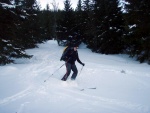 Pr fotek ze Zkladn kurzu Skialpinismu, Velmi dobr snhov podmnky (pranek) provili astnky a jejich lyask schopnosti. Lavinov riziko posuzovali vichni za ndhernho poas a tak mrz vydepat jen jednu astnici... - fotografie 67