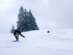 Skialpy v Kitz arn, Jarn akce s mlhou, aurem, oteplenm a i ochlazenm. Vysok lavinov riziko (stupe IV) a disciplinovan parta + vborn lyai. No prost Skialpov nhul. - fotografie 62