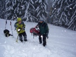 Pr fotek ze Zkladnho kurzu SKIALPINISMU, Konen jsou opt skvl podmnky pro tento ndhern sport: spousty praanu, drobn snen, tmov pohoda, vborn podmnky pro lavinov blok, no prost luxus! A to osobn zlepen u vech pi jzd  - fotografie 98