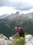 Passo Falzarego 2010, Pardn poas, ideln vyladn forma a lezen veho druhu. Tenikou byl 500 metr dlouh vstup na Prvn pil Tofany.... - fotografie 9