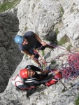 Passo Falzarego 2010, Pardn poas, ideln vyladn forma a lezen veho druhu. Tenikou byl 500 metr dlouh vstup na Prvn pil Tofany.... - fotografie 14