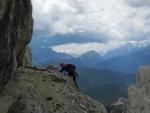 Passo Falzarego 2010, Pardn poas, ideln vyladn forma a lezen veho druhu. Tenikou byl 500 metr dlouh vstup na Prvn pil Tofany.... - fotografie 24