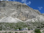 Passo Falzarego 2010, Pardn poas, ideln vyladn forma a lezen veho druhu. Tenikou byl 500 metr dlouh vstup na Prvn pil Tofany.... - fotografie 27