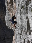 Passo Falzarego 2010, Pardn poas, ideln vyladn forma a lezen veho druhu. Tenikou byl 500 metr dlouh vstup na Prvn pil Tofany.... - fotografie 62