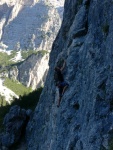 Passo Falzarego 2010, Pardn poas, ideln vyladn forma a lezen veho druhu. Tenikou byl 500 metr dlouh vstup na Prvn pil Tofany.... - fotografie 103