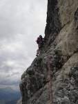 Passo Falzarego 2010, Pardn poas, ideln vyladn forma a lezen veho druhu. Tenikou byl 500 metr dlouh vstup na Prvn pil Tofany.... - fotografie 146