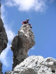 Passo Falzarego 2010, Pardn poas, ideln vyladn forma a lezen veho druhu. Tenikou byl 500 metr dlouh vstup na Prvn pil Tofany.... - fotografie 185