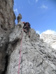 Passo Falzarego 2010, Pardn poas, ideln vyladn forma a lezen veho druhu. Tenikou byl 500 metr dlouh vstup na Prvn pil Tofany.... - fotografie 186