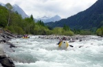 Jarn tn v Korutanech - rafting na Mllu, Gailu, a Lieseru, Jarn slunko nm doplo dostatek vody. Pedevm hlubok dol a peeje Gailu vechny doslova uchvtily. - fotografie 26